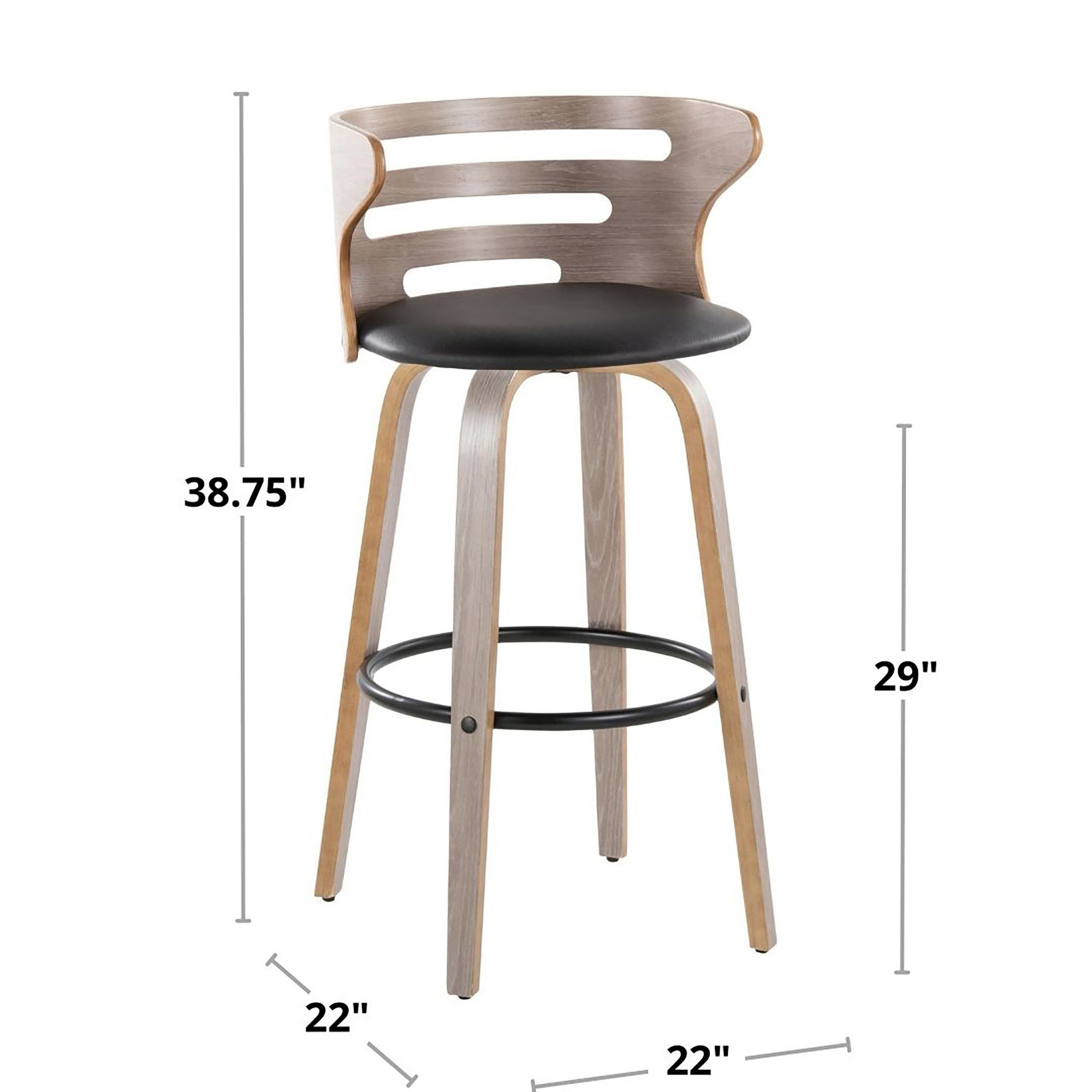 Cosini 30 Mid-Century Modern Walnut Brown Swivel Barstool (Set of 2) 10 Cosini 30 Mid-Century Modern Walnut Brown Swivel Barstool (Set of 2) - Image 10