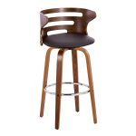 Cosini 30 Mid-Century Modern Walnut Brown Swivel Barstool (Set of 2) 16 Cosini 30 Mid-Century Modern Walnut Brown Swivel Barstool (Set of 2)
