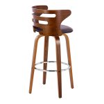 Cosini 30 Mid-Century Modern Walnut Brown Swivel Barstool (Set of 2) 18 Cosini 30 Mid-Century Modern Walnut Brown Swivel Barstool (Set of 2)