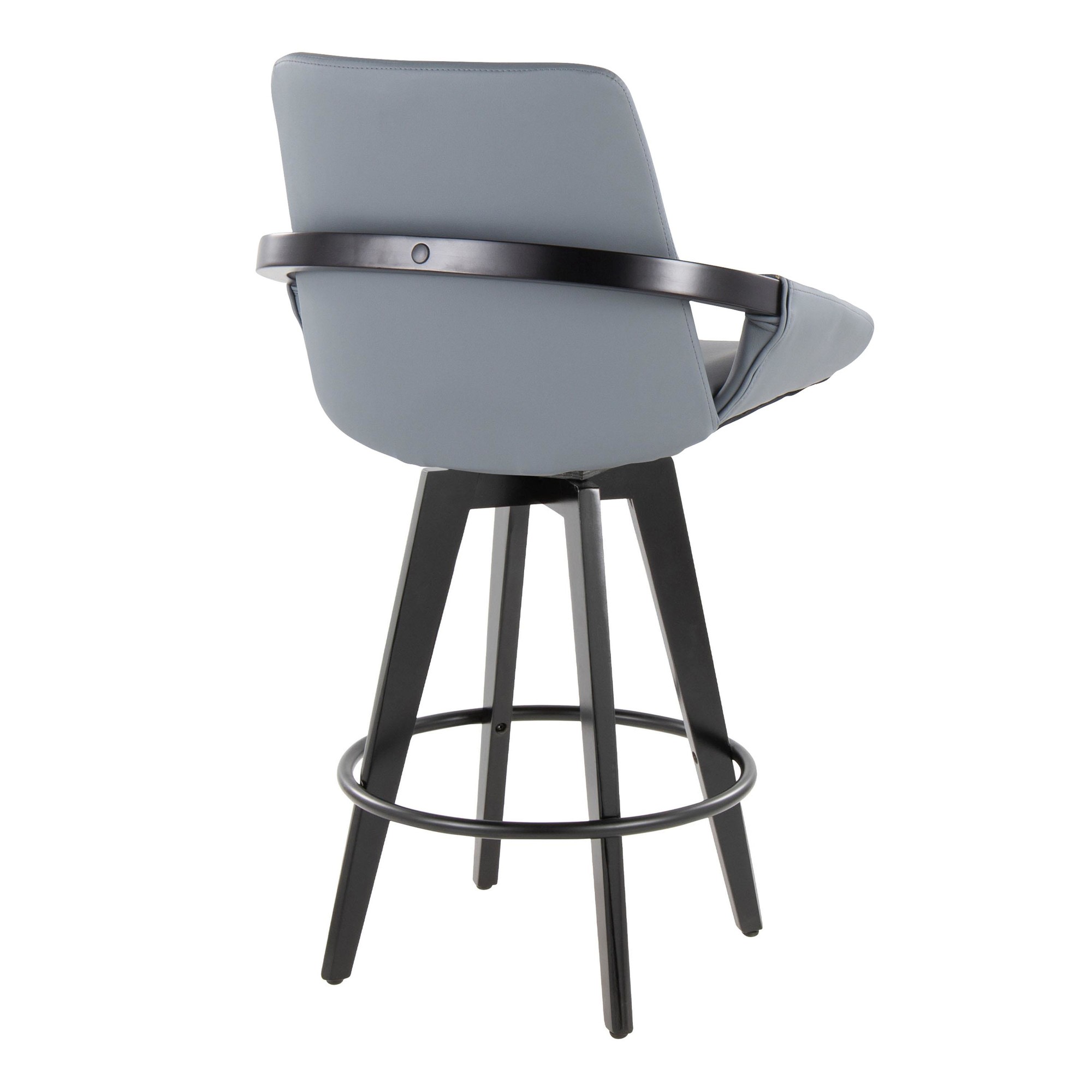 Cosmo 26 Contemporary Bamboo Grey Faux Leather Counter Stools (Set of 2) 5 Cosmo 26 Contemporary Bamboo Grey Faux Leather Counter Stools (Set of 2) - Image 5