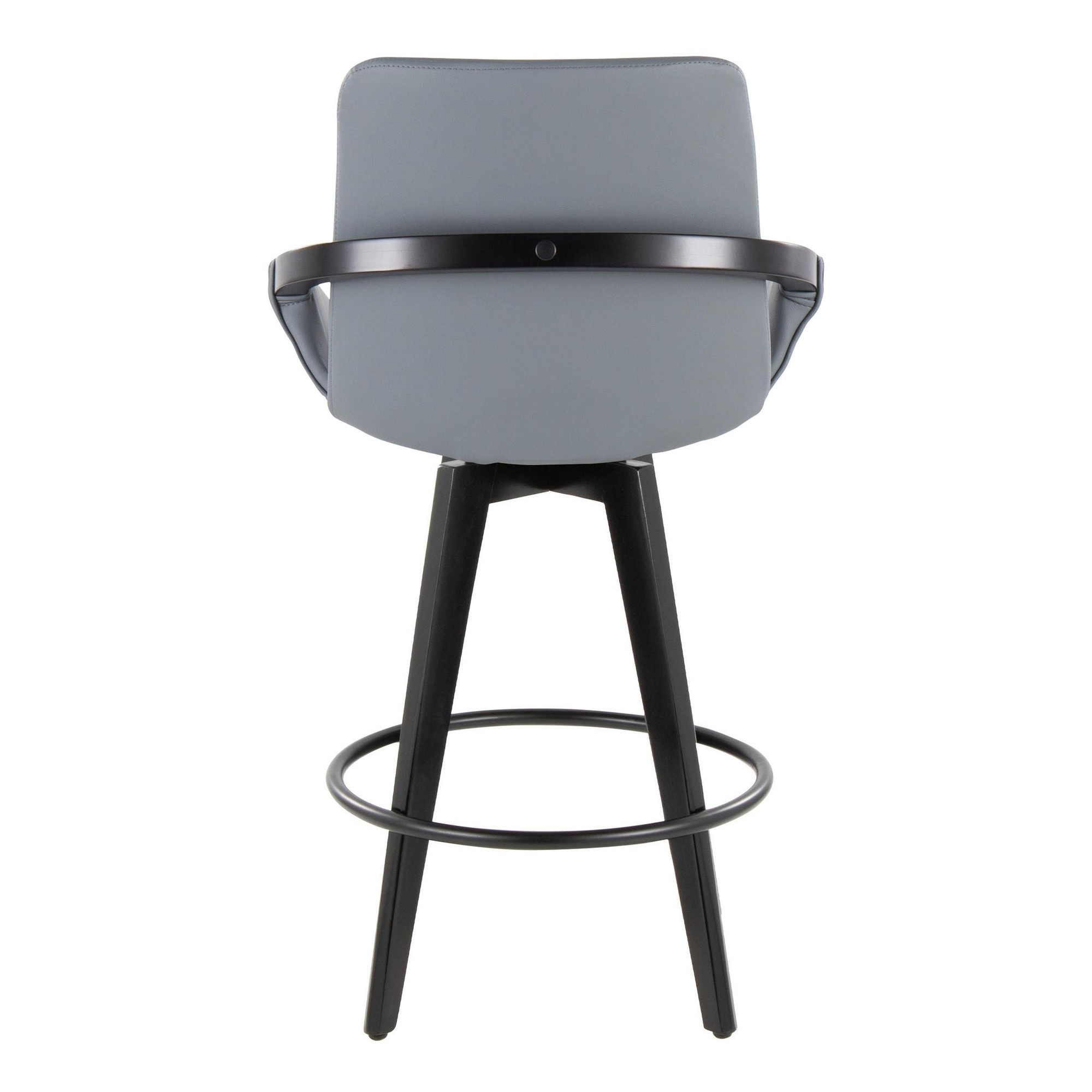 Cosmo 26 Contemporary Bamboo Grey Faux Leather Counter Stools (Set of 2) 6 Cosmo 26 Contemporary Bamboo Grey Faux Leather Counter Stools (Set of 2) - Image 6