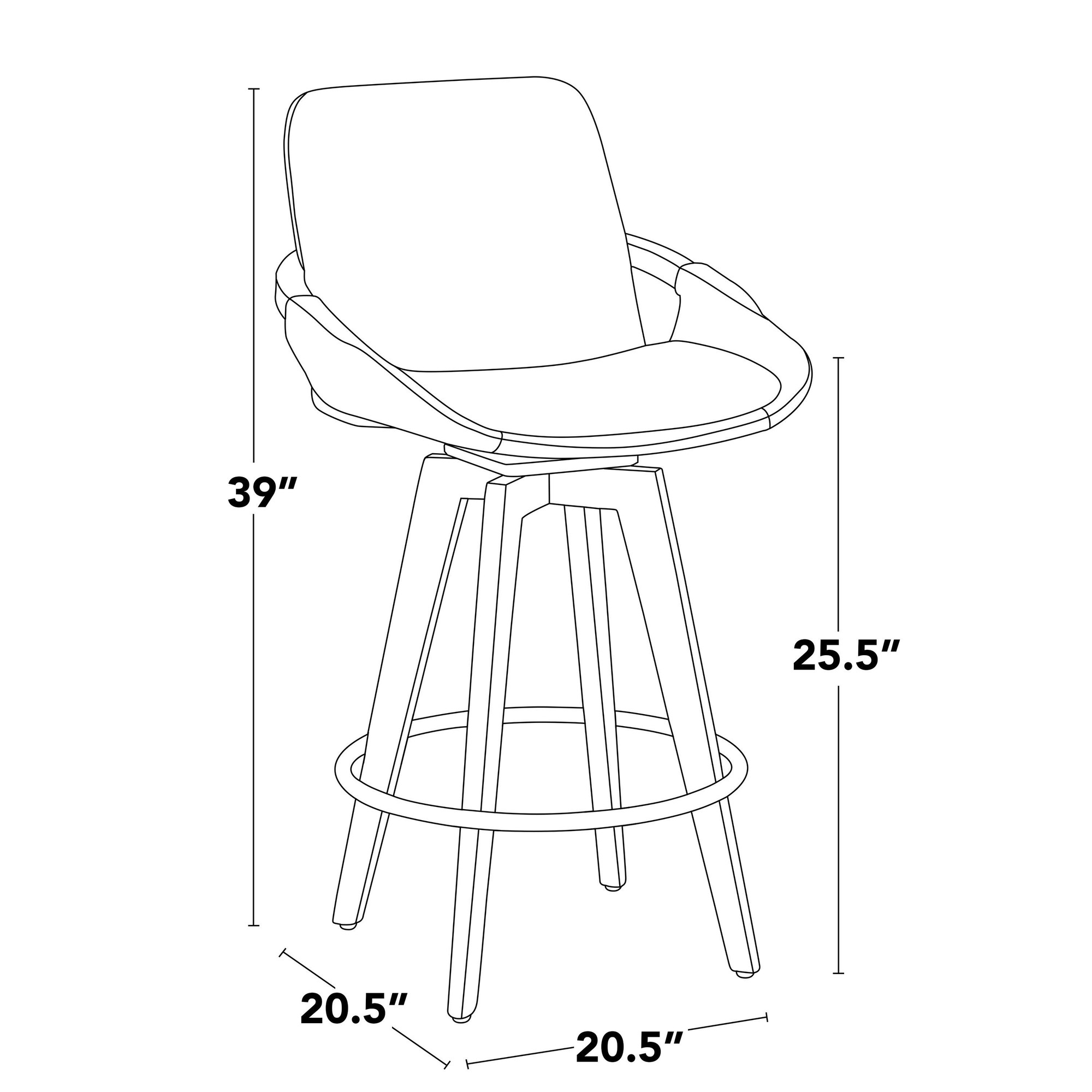 Cosmo 26 Contemporary Bamboo Grey Faux Leather Counter Stools (Set of 2) 8 Cosmo 26 Contemporary Bamboo Grey Faux Leather Counter Stools (Set of 2) - Image 8