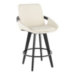 Cosmo 26 Contemporary Black Bamboo Swivel Counter Stool (Set of 2) 12 Cosmo 26 Contemporary Black Bamboo Swivel Counter Stool (Set of 2)