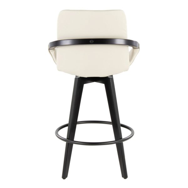 Cosmo 26 Contemporary Black Bamboo Swivel Counter Stool Set of 2 5
