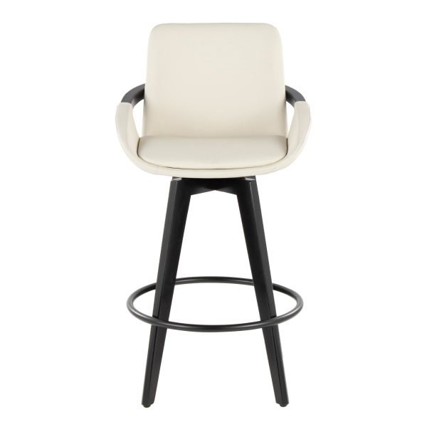 Cosmo 26 Contemporary Black Bamboo Swivel Counter Stool Set of 2 6