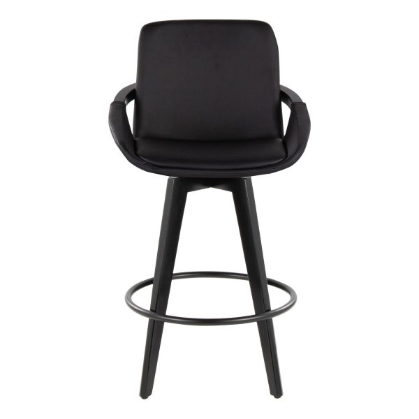 Cosmo 26 Contemporary Black Bamboo Swivel Counter Stools Set of 2 6