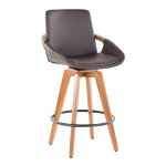 Cosmo 26-Inch Mid-Century Swivel Counter Stool Walnut Bamboo 14 Cosmo 26-Inch Mid-Century Swivel Counter Stool Walnut Bamboo