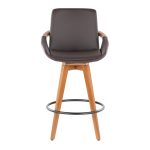 Cosmo 26-Inch Mid-Century Swivel Counter Stool Walnut Bamboo 18 Cosmo 26-Inch Mid-Century Swivel Counter Stool Walnut Bamboo