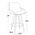 Cosmo 26-Inch Mid-Century Swivel Counter Stool Walnut Bamboo 21 Cosmo 26-Inch Mid-Century Swivel Counter Stool Walnut Bamboo