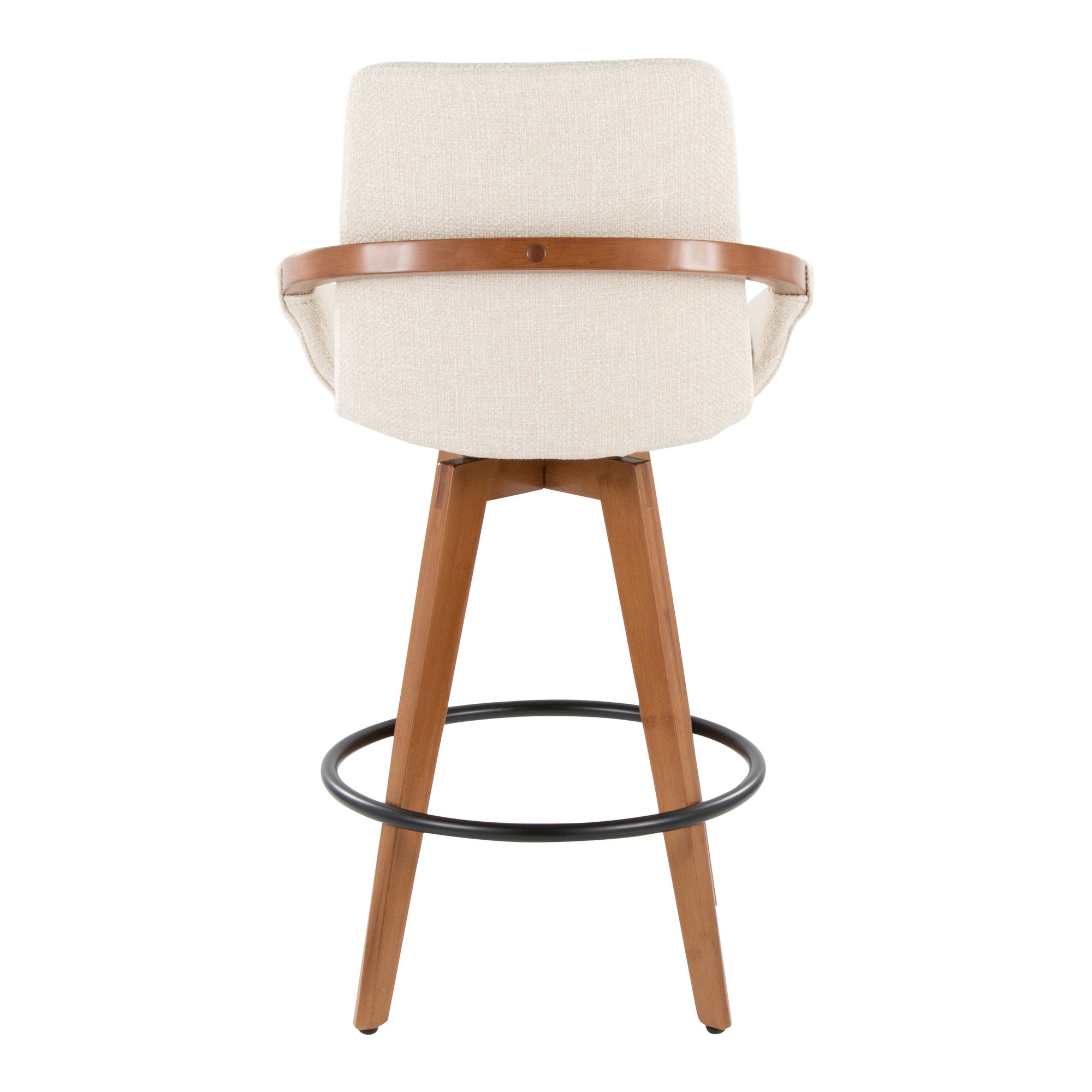 Cosmo 26 Mid-Century Walnut Bamboo Swivel Counter Stool 6 Cosmo 26 Mid-Century Walnut Bamboo Swivel Counter Stool - Image 6