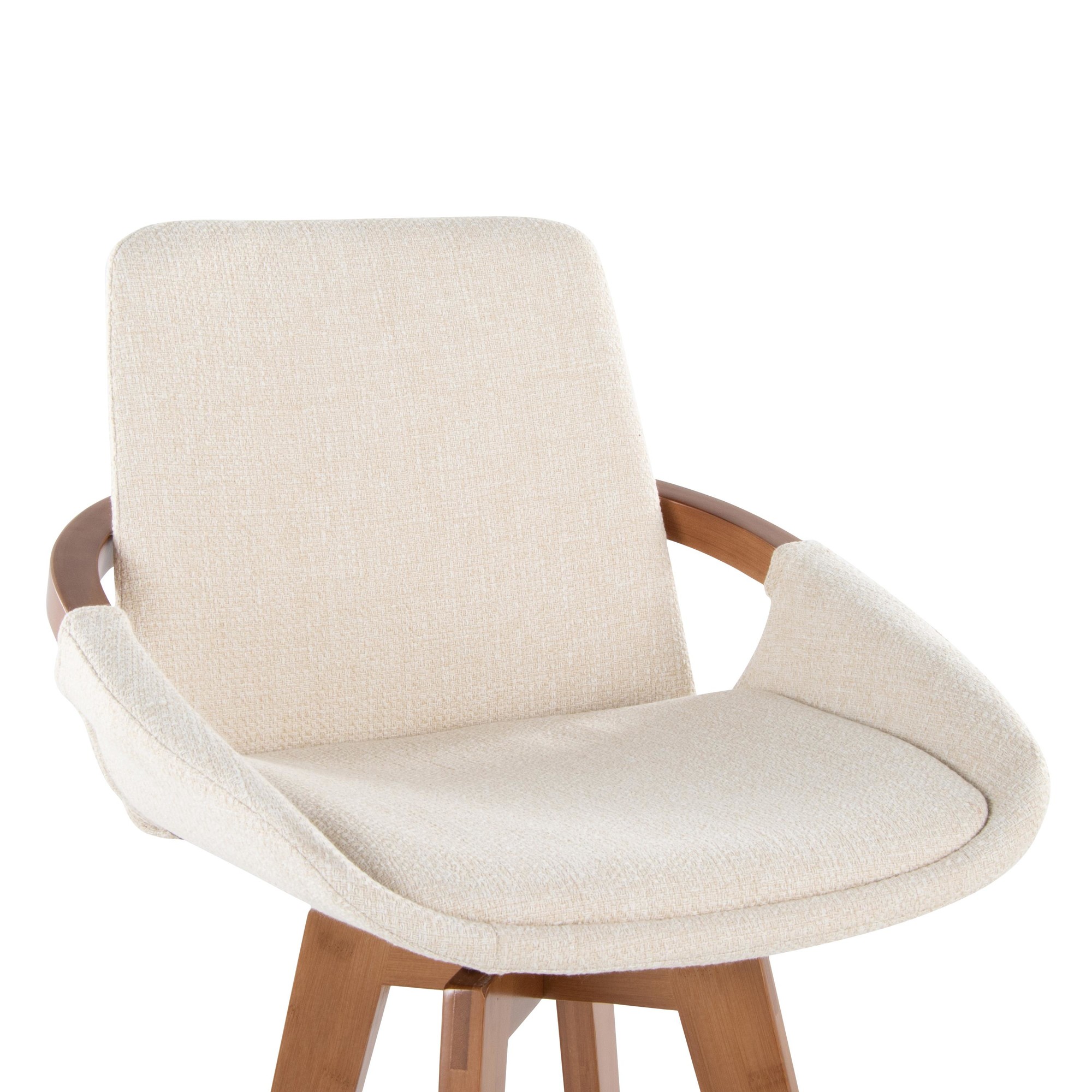 Cosmo 26 Mid-Century Walnut Bamboo Swivel Counter Stool 8 Cosmo 26 Mid-Century Walnut Bamboo Swivel Counter Stool - Image 8