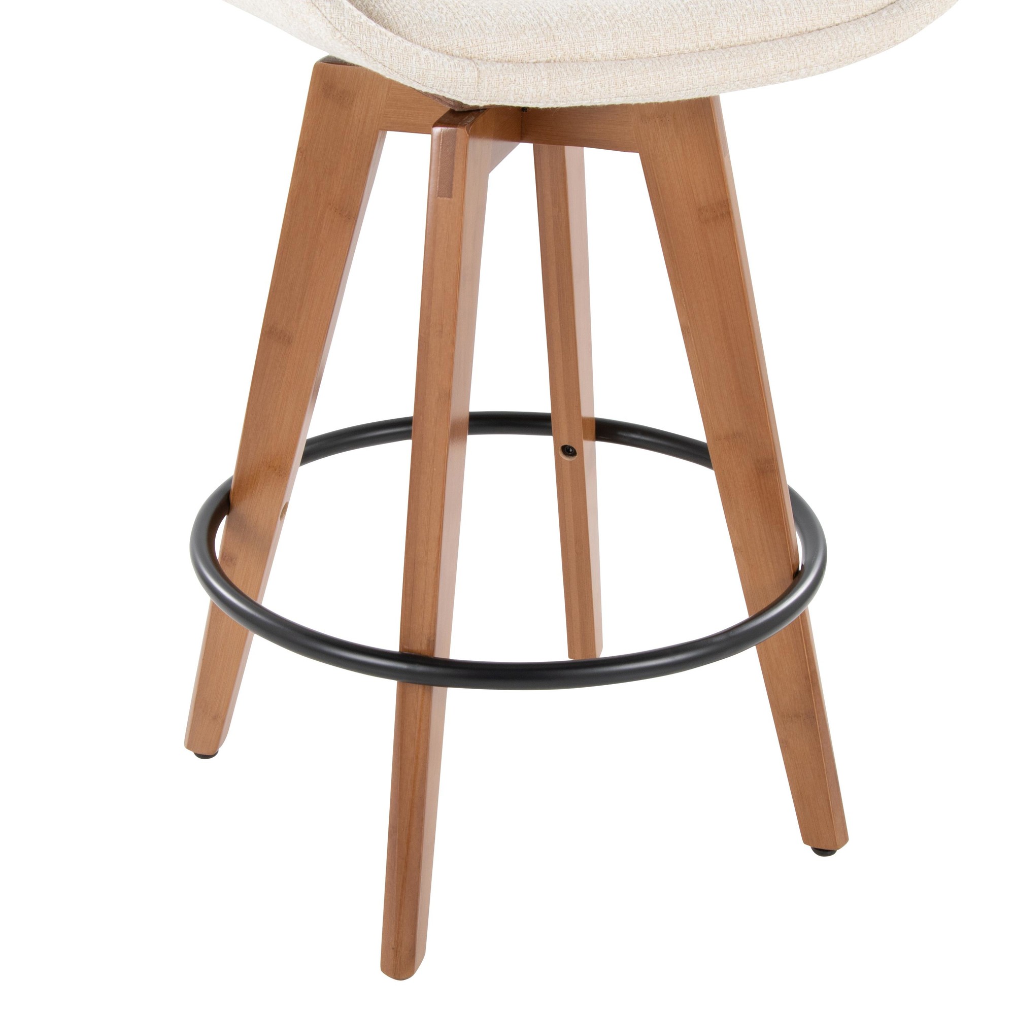 Cosmo 26 Mid-Century Walnut Bamboo Swivel Counter Stool 9 Cosmo 26 Mid-Century Walnut Bamboo Swivel Counter Stool - Image 9