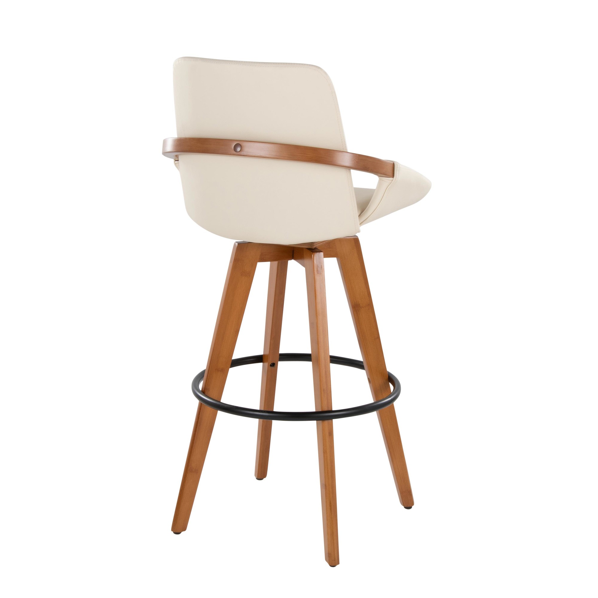 Cosmo 29-Inch Mid-Century Modern Swivel Barstool Bamboo Cream 7 Cosmo 29-Inch Mid-Century Modern Swivel Barstool Bamboo Cream - Image 7