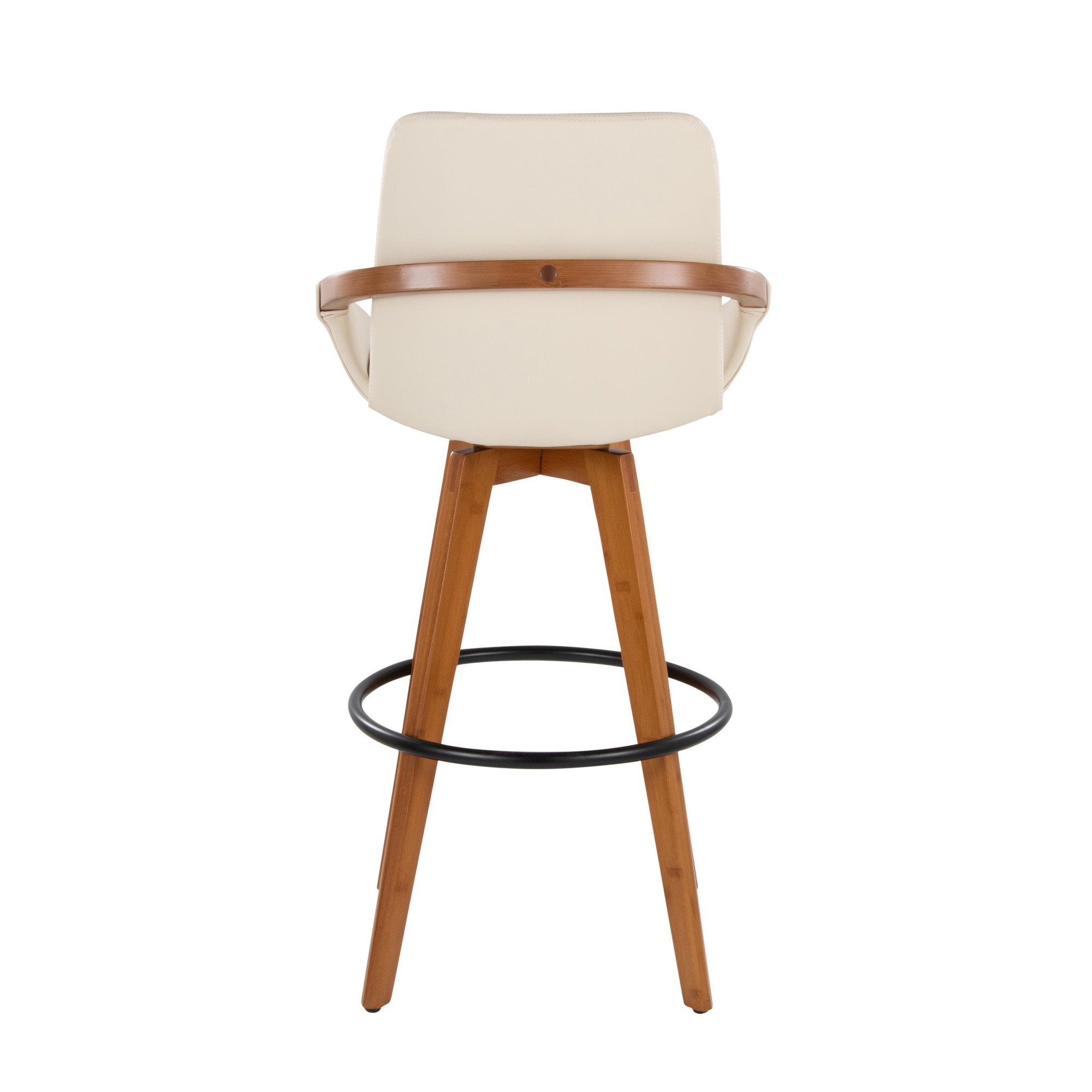 Cosmo 29-Inch Mid-Century Modern Swivel Barstool Bamboo Cream 8 Cosmo 29-Inch Mid-Century Modern Swivel Barstool Bamboo Cream - Image 8