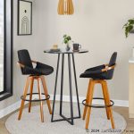 Cosmo 29-Inch Mid-Century Walnut Bamboo Swivel Barstool 16 Cosmo 29-Inch Mid-Century Walnut Bamboo Swivel Barstool