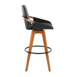 Cosmo 29-Inch Mid-Century Walnut Bamboo Swivel Barstool 18 Cosmo 29-Inch Mid-Century Walnut Bamboo Swivel Barstool
