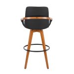 Cosmo 29-Inch Mid-Century Walnut Bamboo Swivel Barstool 20 Cosmo 29-Inch Mid-Century Walnut Bamboo Swivel Barstool