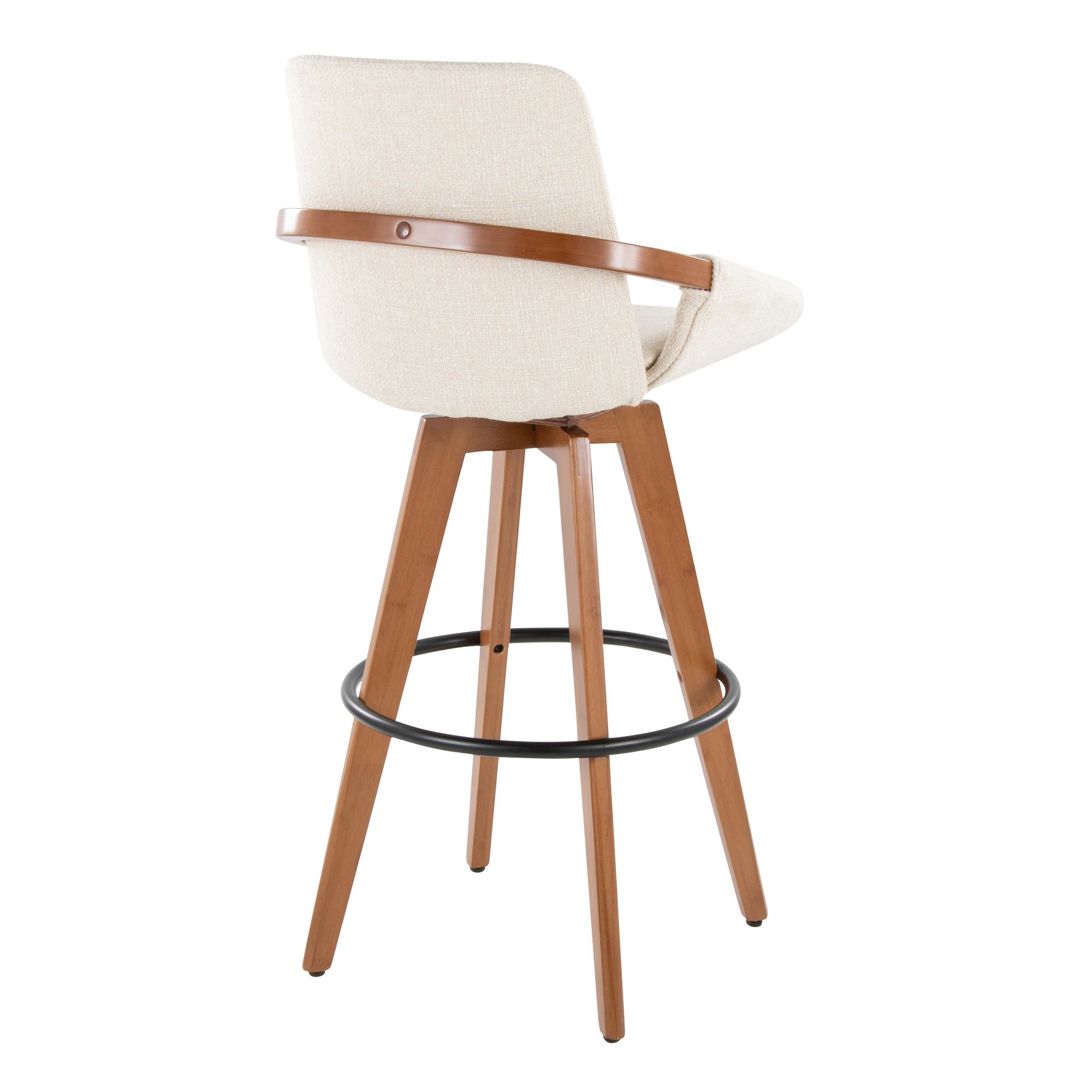 Cosmo 29 Inch Walnut Bamboo Mid-Century Swivel Barstool 5 Cosmo 29 Inch Walnut Bamboo Mid-Century Swivel Barstool - Image 5