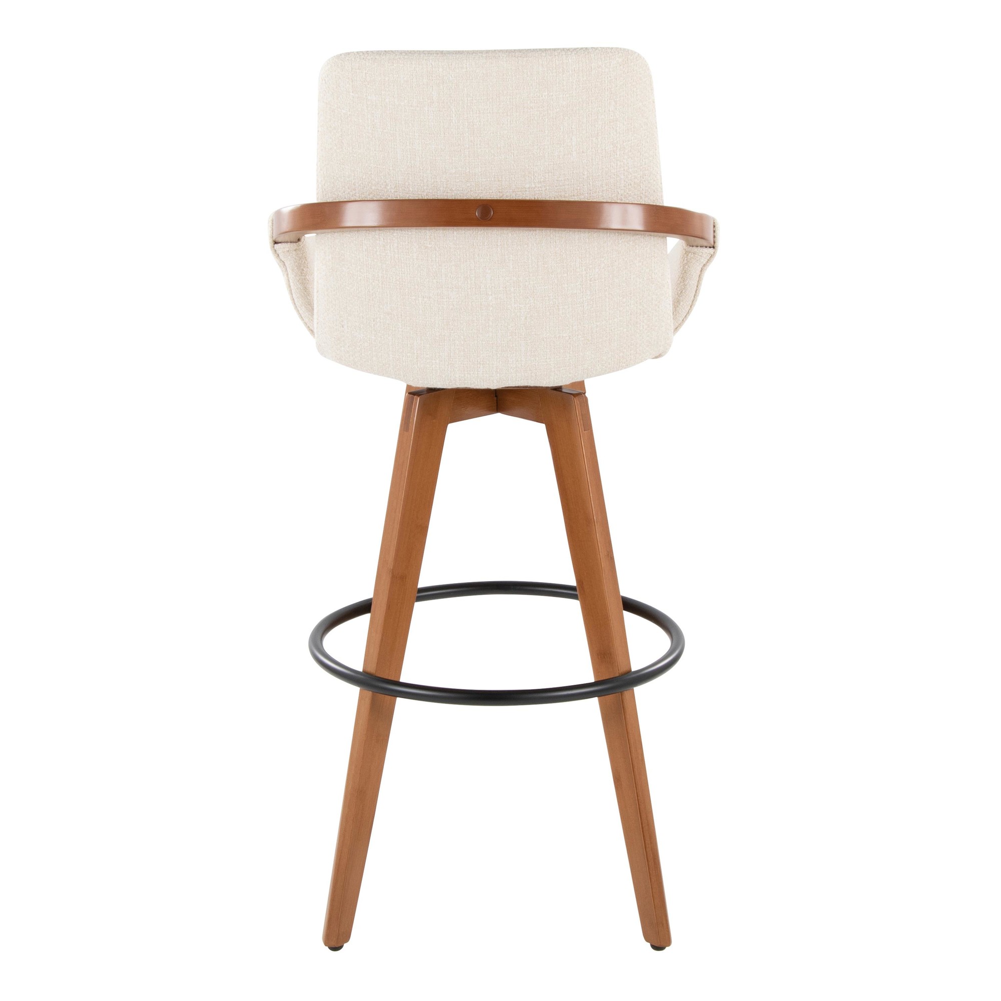 Cosmo 29 Inch Walnut Bamboo Mid-Century Swivel Barstool 6 Cosmo 29 Inch Walnut Bamboo Mid-Century Swivel Barstool - Image 6