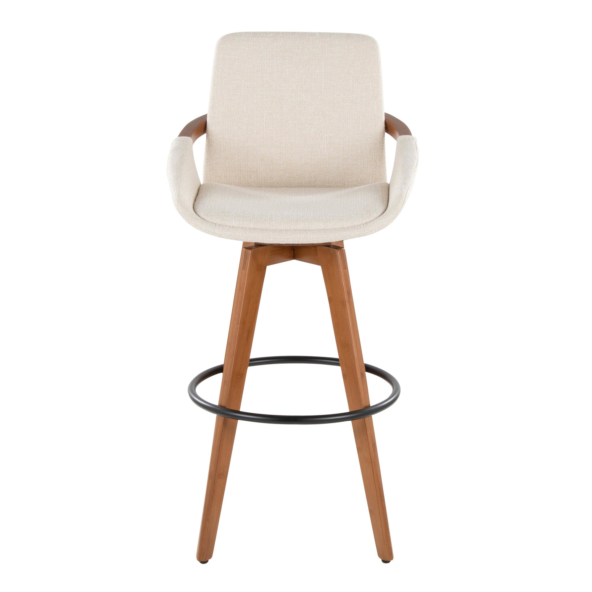Cosmo 29 Inch Walnut Bamboo Mid-Century Swivel Barstool 7 Cosmo 29 Inch Walnut Bamboo Mid-Century Swivel Barstool - Image 7