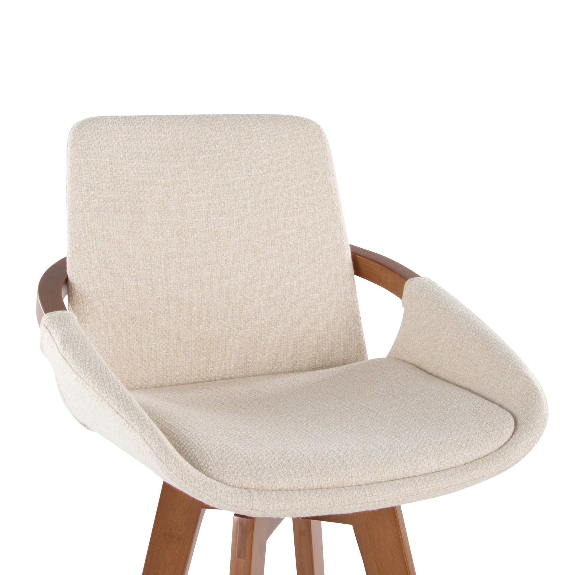 Cosmo 29 Inch Walnut Bamboo Mid-Century Swivel Barstool 8 Cosmo 29 Inch Walnut Bamboo Mid-Century Swivel Barstool - Image 8