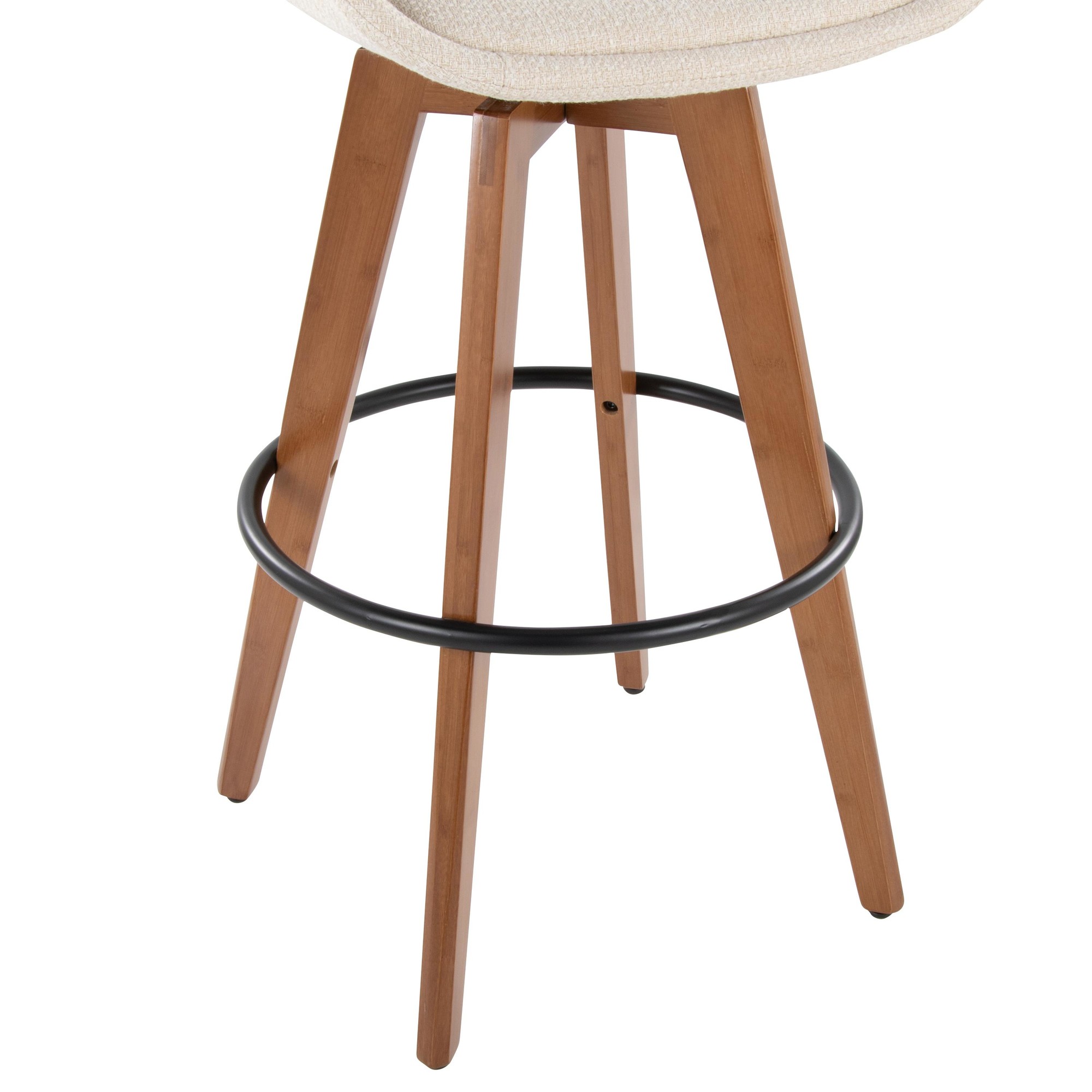 Cosmo 29 Inch Walnut Bamboo Mid-Century Swivel Barstool 9 Cosmo 29 Inch Walnut Bamboo Mid-Century Swivel Barstool - Image 9