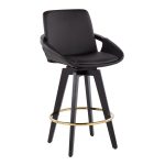 Cosmo Black Faux Leather Contemporary Swivel Counter Stool (Set of 2) 13 Cosmo Black Faux Leather Contemporary Swivel Counter Stool (Set of 2)