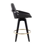 Cosmo Black Faux Leather Contemporary Swivel Counter Stool (Set of 2) 14 Cosmo Black Faux Leather Contemporary Swivel Counter Stool (Set of 2)