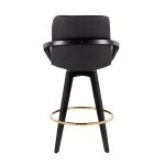 Cosmo Black Faux Leather Contemporary Swivel Counter Stool (Set of 2) 16 Cosmo Black Faux Leather Contemporary Swivel Counter Stool (Set of 2)