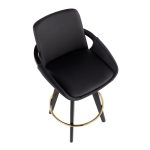 Cosmo Black Faux Leather Contemporary Swivel Counter Stool (Set of 2) 18 Cosmo Black Faux Leather Contemporary Swivel Counter Stool (Set of 2)