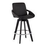 Cosmo Black Faux Leather Contemporary Swivel Counter Stools (Set of 2) 17 Cosmo Black Faux Leather Contemporary Swivel Counter Stools (Set of 2)