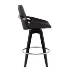 Cosmo Black Faux Leather Contemporary Swivel Counter Stools (Set of 2) 18 Cosmo Black Faux Leather Contemporary Swivel Counter Stools (Set of 2)