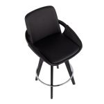 Cosmo Black Faux Leather Contemporary Swivel Counter Stools (Set of 2) 22 Cosmo Black Faux Leather Contemporary Swivel Counter Stools (Set of 2)