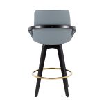 Cosmo Black Wood Contemporary Grey Faux Leather Counter Stools (Set of 2) 16 Cosmo Black Wood Contemporary Grey Faux Leather Counter Stools (Set of 2)