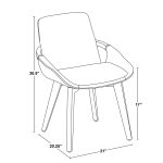 Cosmo Blue Mid-Century Modern Walnut Bamboo Accent Chair