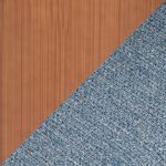 Cosmo Blue Mid-Century Modern Walnut Bamboo Accent Chair