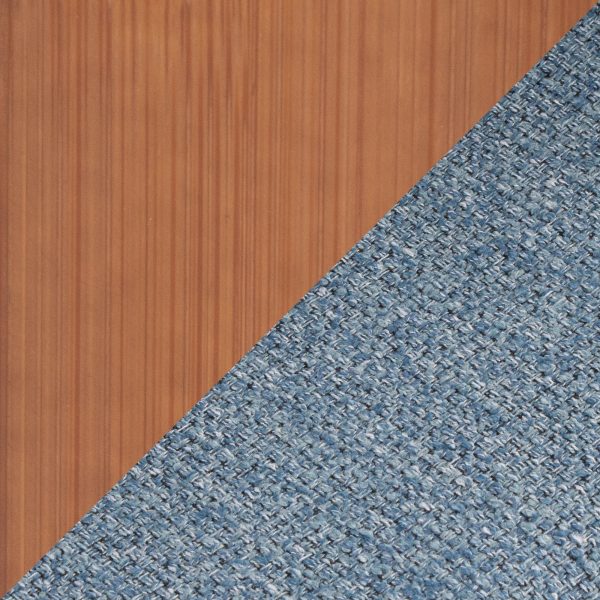 Cosmo Blue Mid Century Modern Walnut Bamboo Accent Chair 9