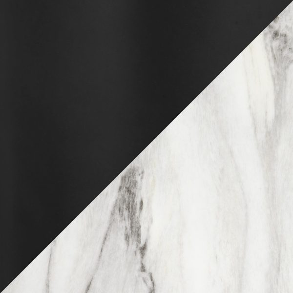 Cosmo Contemporary Black Metal White Marble Round Dining Table 10