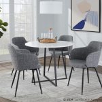 Cosmo Contemporary Black Metal and White Round Dining Table 9 Cosmo Contemporary Black Metal and White Round Dining Table