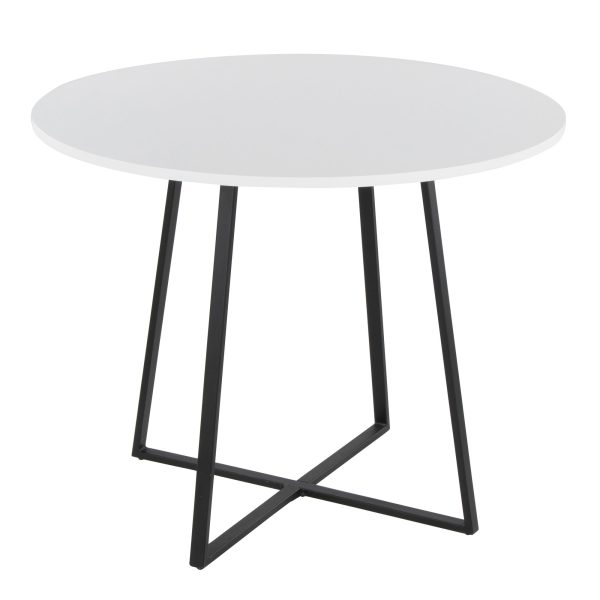 Cosmo Contemporary Black Metal and White Round Dining Table 2