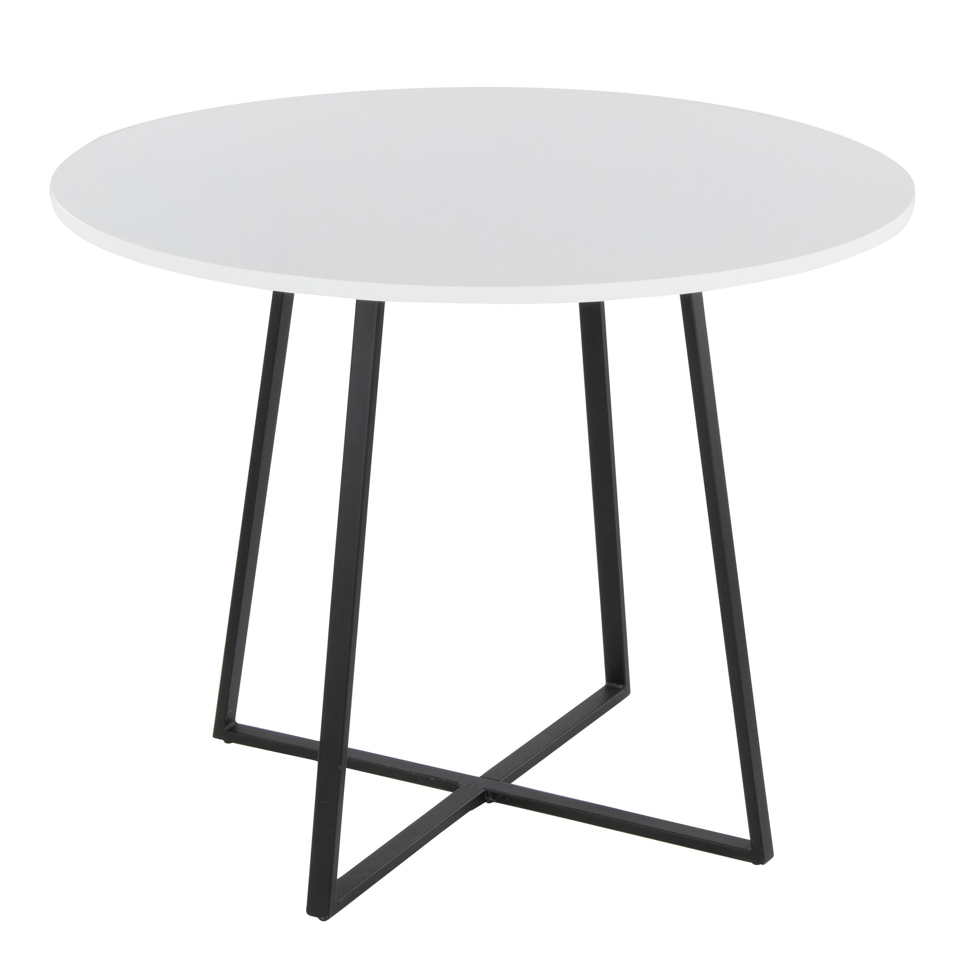 Cosmo Contemporary Black Metal and White Round Dining Table 3 Cosmo Contemporary Black Metal and White Round Dining Table - Image 3