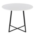 Cosmo Contemporary Black Metal and White Round Dining Table 11 Cosmo Contemporary Black Metal and White Round Dining Table