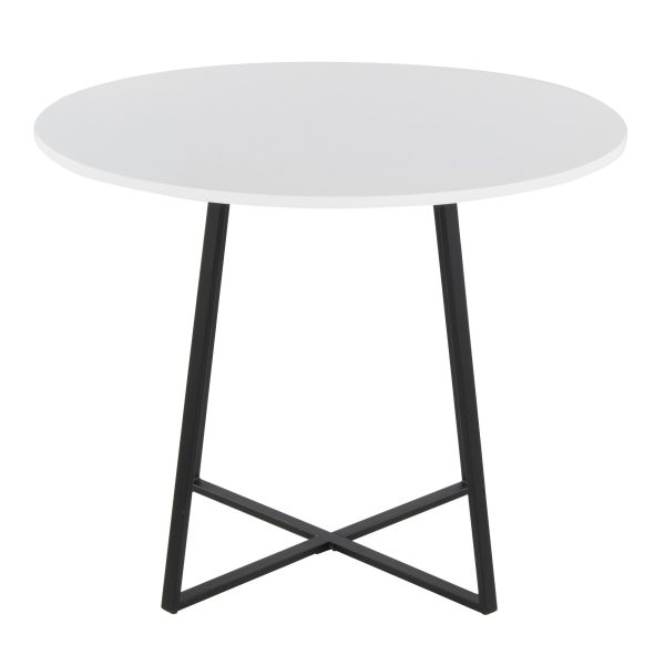 Cosmo Contemporary Black Metal and White Round Dining Table 3