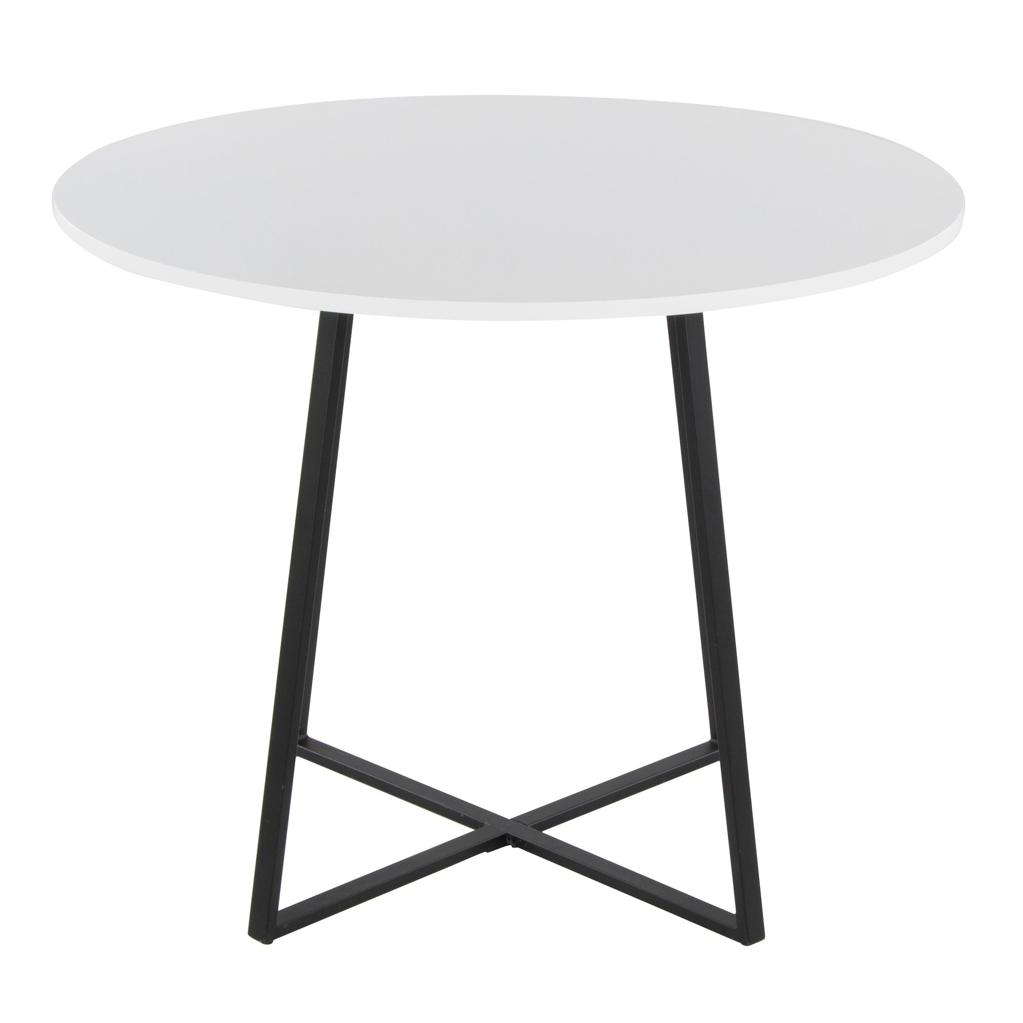 Cosmo Contemporary Black Metal and White Round Dining Table 4 Cosmo Contemporary Black Metal and White Round Dining Table - Image 4