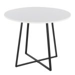 Cosmo Contemporary Black Metal and White Round Dining Table 12 Cosmo Contemporary Black Metal and White Round Dining Table