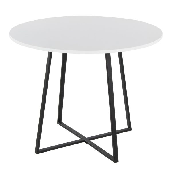 Cosmo Contemporary Black Metal and White Round Dining Table 4