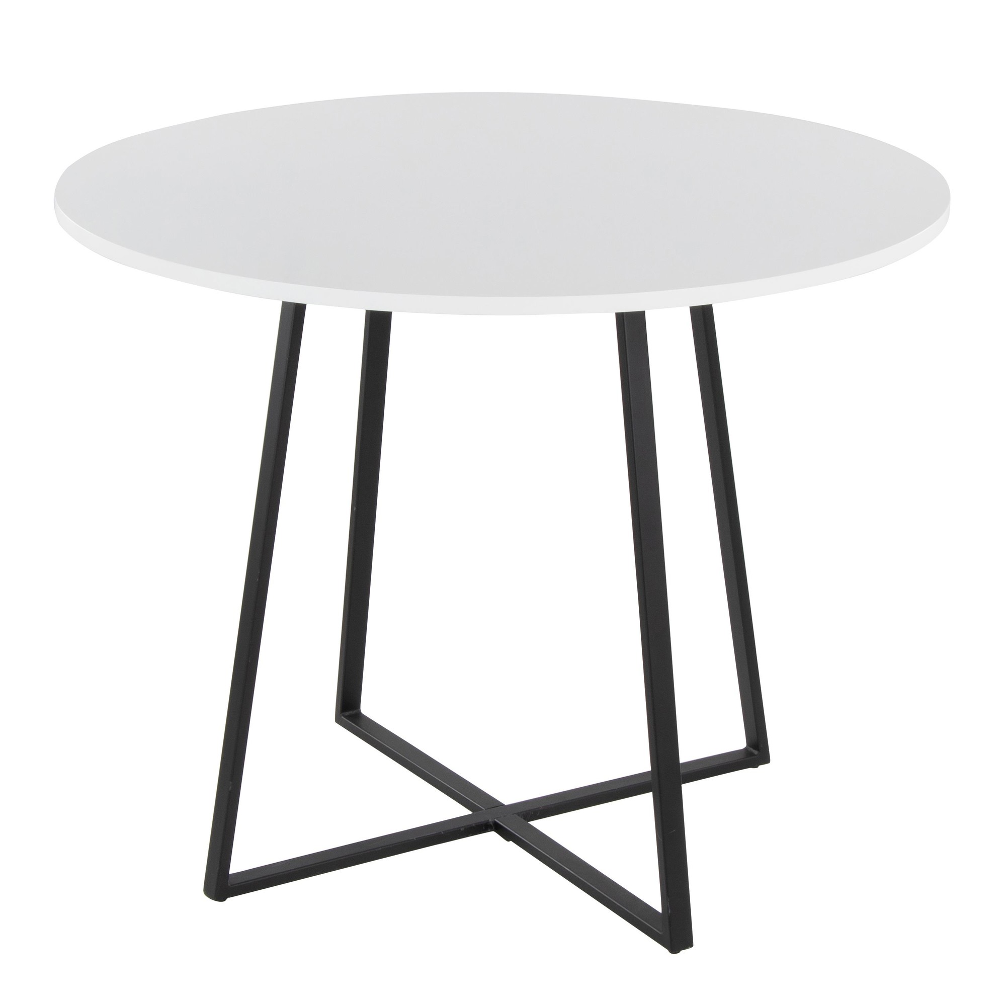 Cosmo Contemporary Black Metal and White Round Dining Table 5 Cosmo Contemporary Black Metal and White Round Dining Table - Image 5