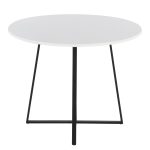 Cosmo Contemporary Black Metal and White Round Dining Table 13 Cosmo Contemporary Black Metal and White Round Dining Table