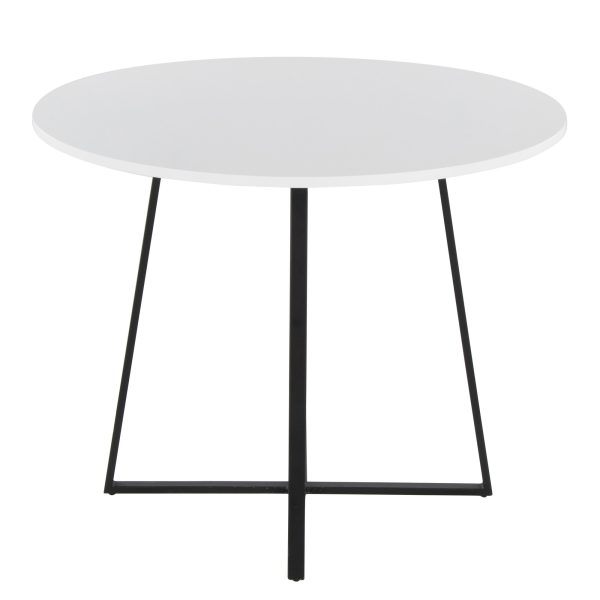 Cosmo Contemporary Black Metal and White Round Dining Table 5