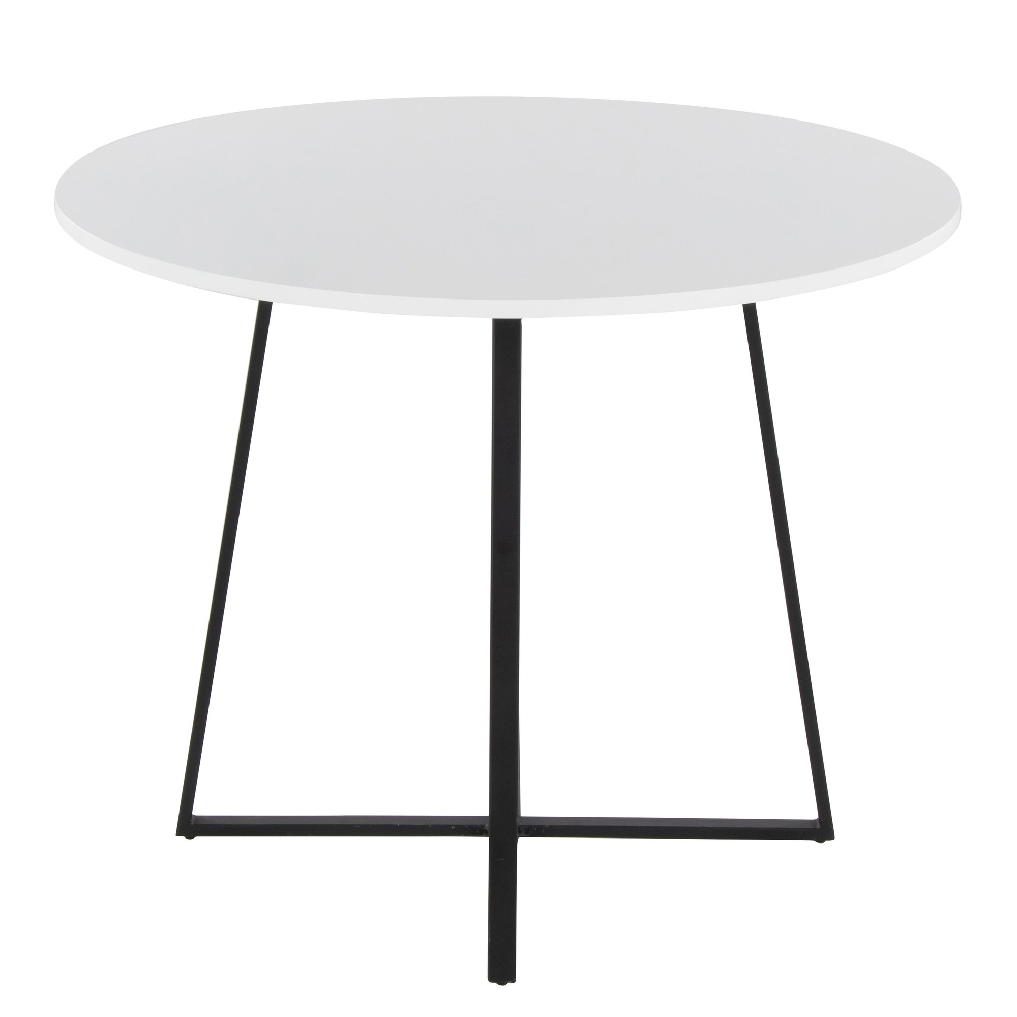Cosmo Contemporary Black Metal and White Round Dining Table 6 Cosmo Contemporary Black Metal and White Round Dining Table - Image 6